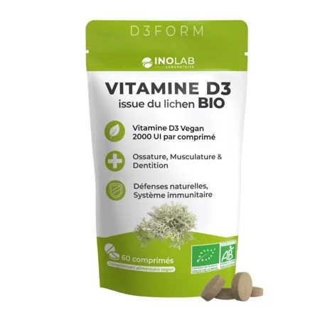 D3form - Vitamine D3 issue du lichen Bio, vegan