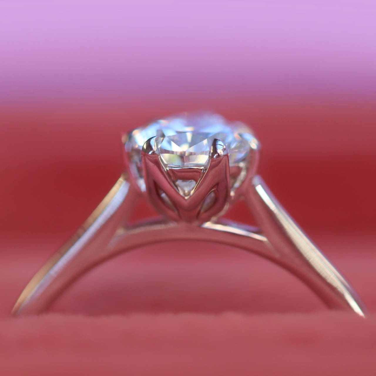 Lab grown diamond engagement ring