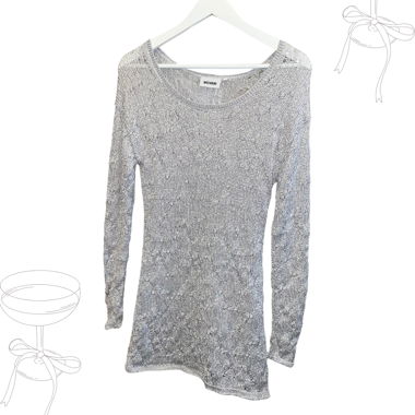 edgy metallic knit dress