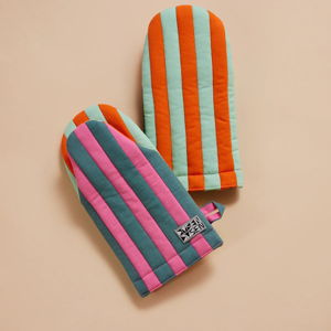 Striped Oven Mitts - Ginger (set of 2)