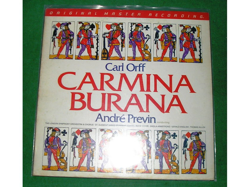 CARL ORFF ANDRE PREVIN - "CARMINA BURANA" MOBILE FIDELITY #1-506 ***EXCELLENT 9/10***