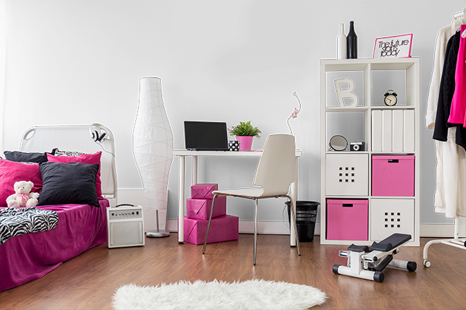 Pink modern teen’s bedroom ideas