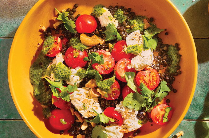 Black Lentil and Cherry Tomato Salad