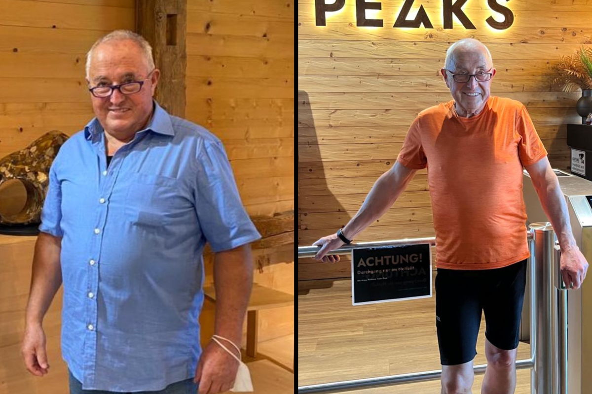 Fitness Body Transformation beim Mann mit 70 durch regelmäßiges Kraft- und Ausdauertraining