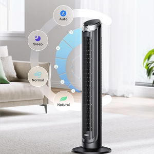 Dreo Tower Fans for Bedroom, 90° Oscillating Fans for indoors, 4 Modes 5 Speeds Max 26ft/s, 12H Timer, LED Display with Touch, Remote Control, 40" Quiet Bladeless Standing Floor Fan for Home Office