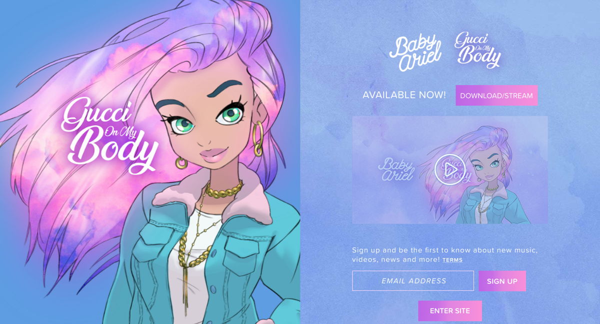 Screenshot of Baby Ariel , from the wix websites collection.