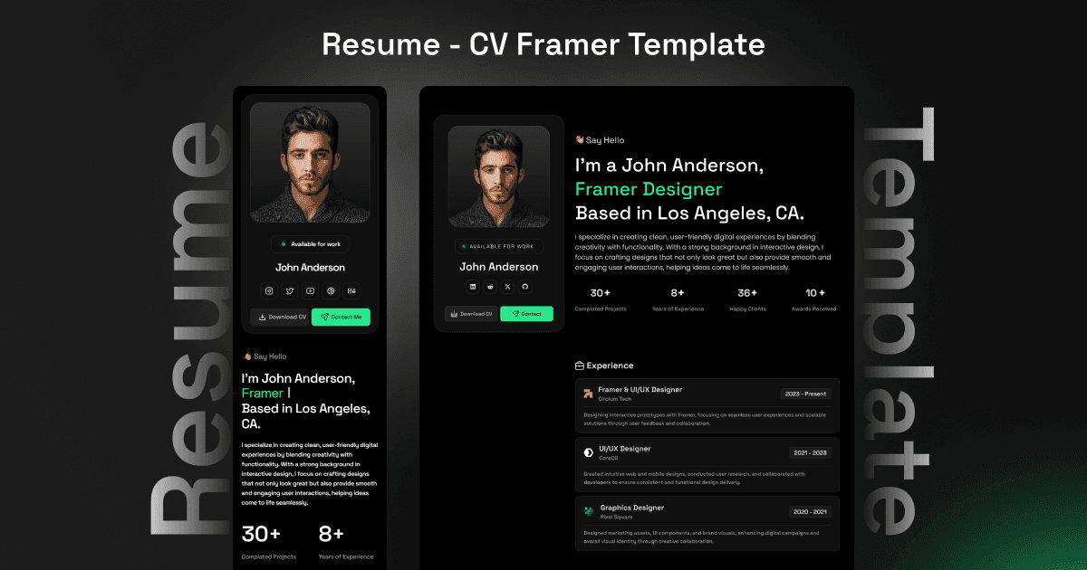 ResuMate - Resume & CV Framer Template