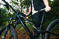 Electric mountain bike in forest