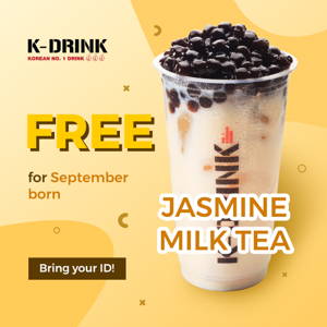 SamWon House: Promo Ulang Tahun bulan September FREE 1 regular Jasmine Milk Tea! sampai 09/30/2019