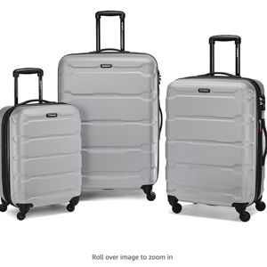 Samsonite Omni PC Hardside Expandable Luggage with Spinner Wheels, 3-Piece Set (20/24/28), Silver