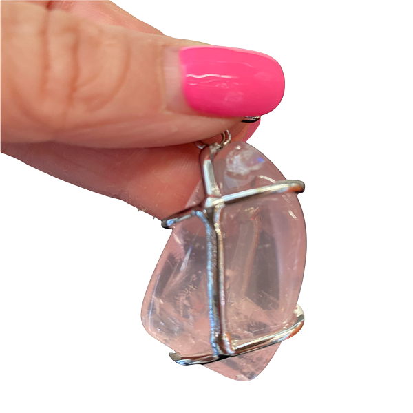 Rose Quartz Pendant Includes Chain - 007