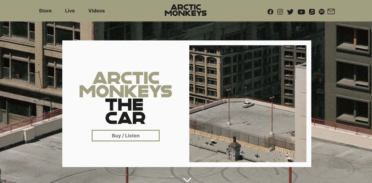 Screenshot of Arctic Monkeys, from the band websites collection.