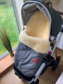 Grey Kaiser Natura sheepskin footmuff cosytoes prambag in Joolz day pram