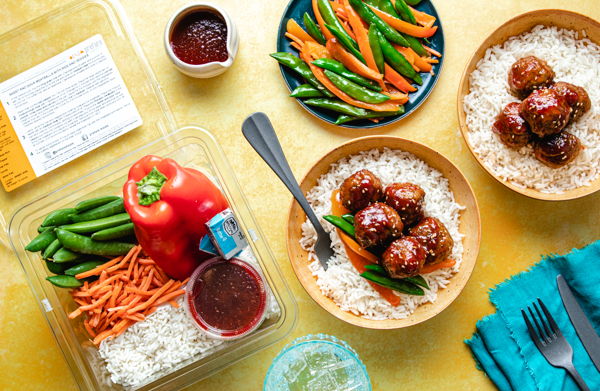 Photo of Sweet and Sour Meatballs with Rice and Veggies  