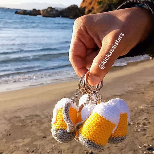 Sleutelhanger in de vorm van een bierpul