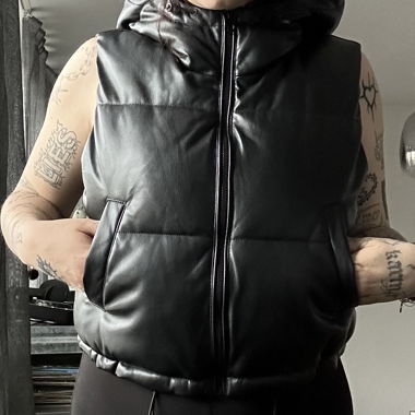 Puffer Gilet leather look