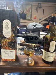 Drinking the new Lagavulin 11 yr charred oak cask Offerman Edition 