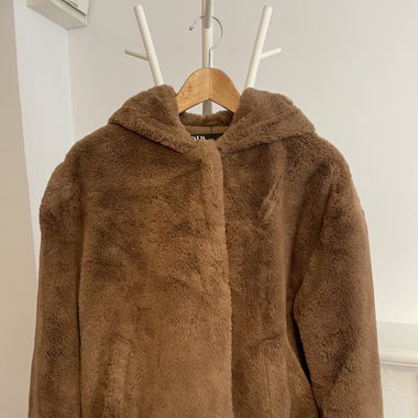 Veste fausse fourrure beige