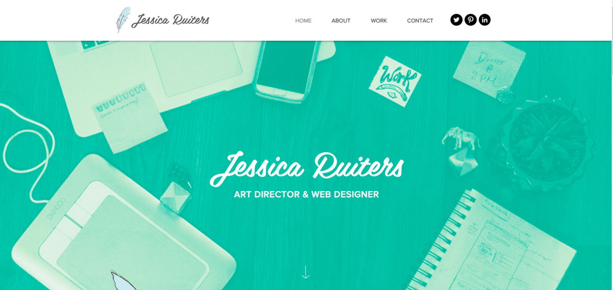 Screenshot of Jessica Ruiters, from the designer & developer portfolios collection.