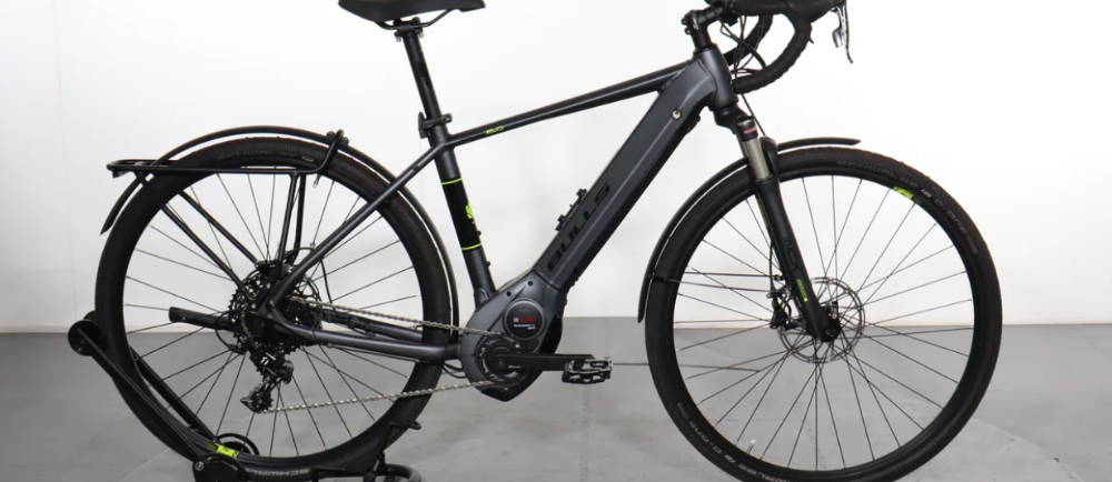 a gray Bulls Grinder Evo electric gravel bike