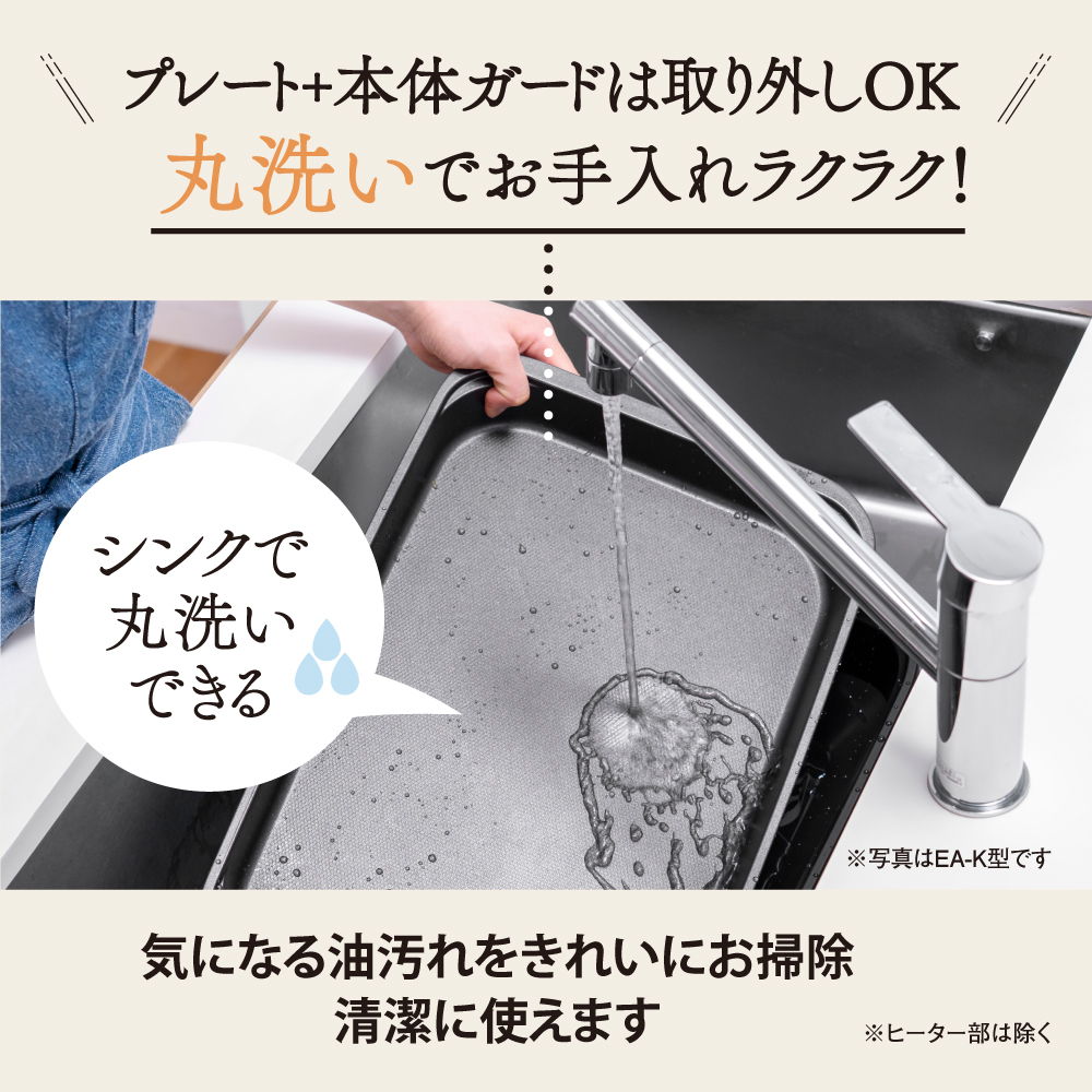 カンタン丸洗い！本体ガード＆プレート