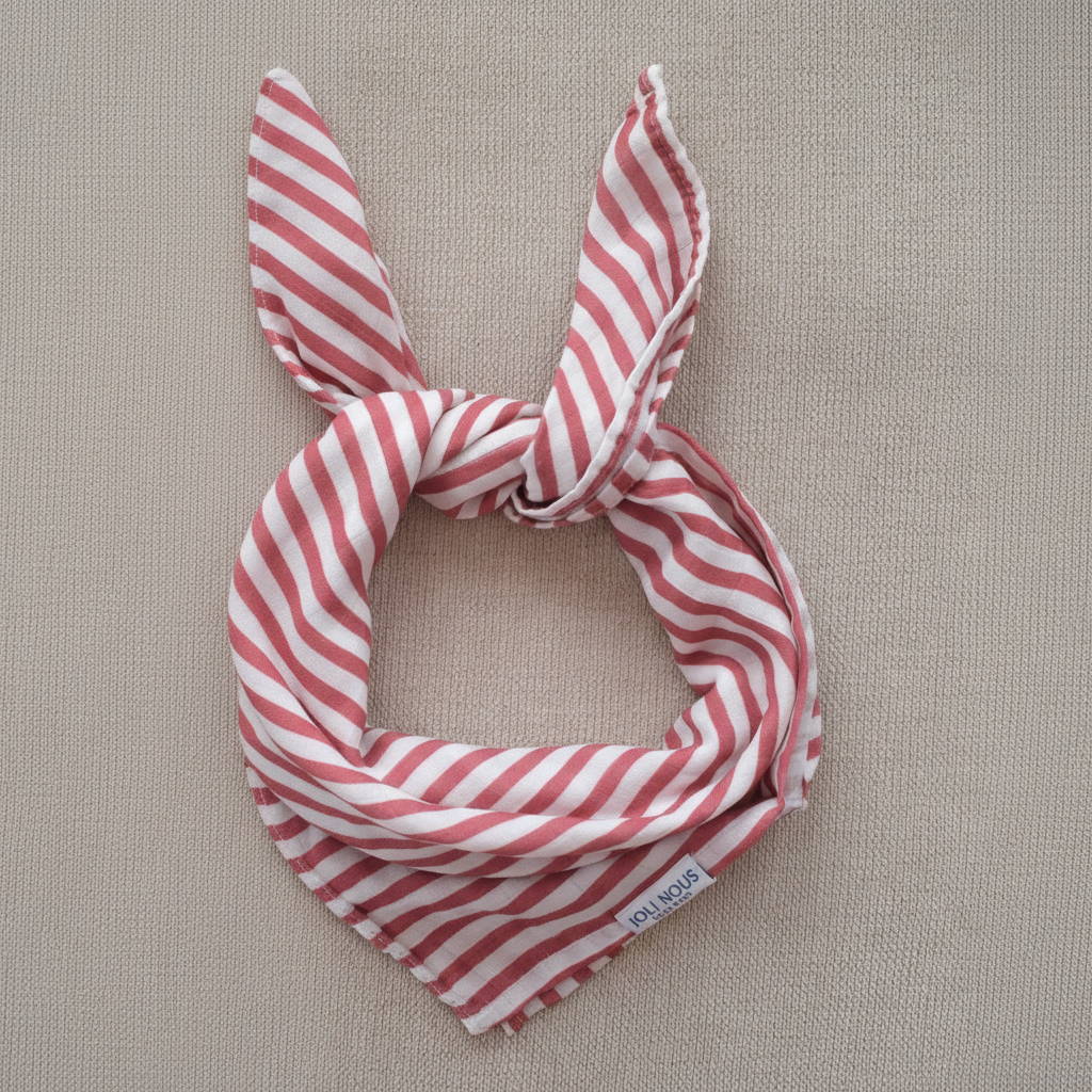 Foulard joli nous bleu blanc élégant chic pour bébé ou enfant, bambou OEKO-TEX et coton GOTS doux pratique polyvalent élégant chic haut de gamme