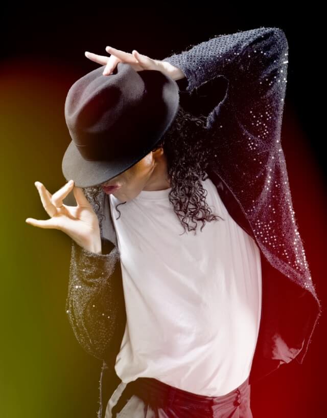 Photo of Michael Jackson impersonator performing