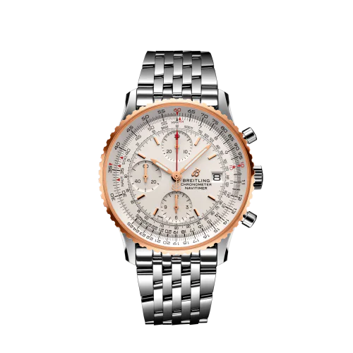 Navitimer 1 Chronograph 41 Stainless Steel / Red Gold / Silver / Bracelet
