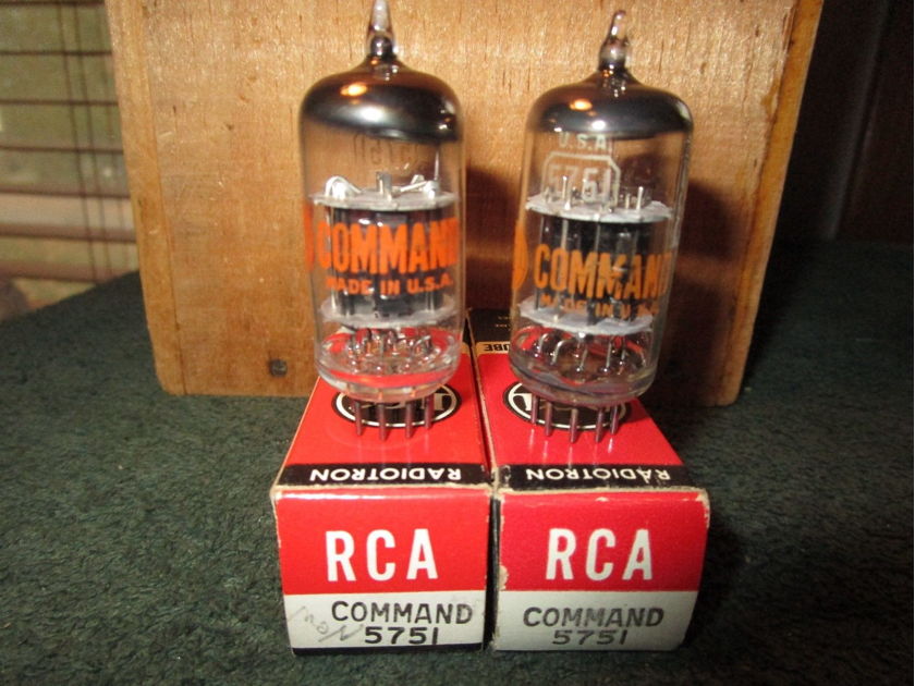 2 new in the box 10000 hour rca command series  5751 / 12ax7 tubes