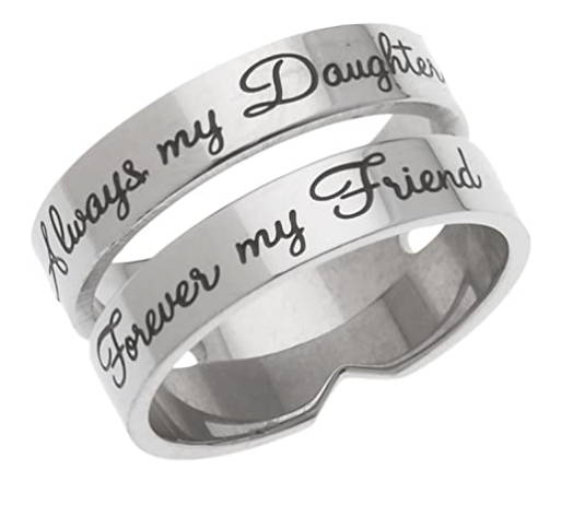 Always My Daughter Forever My Friend Daughter's Ring - Stackable Ring Daughter's Jewelry & Gifts Size 6 to 9