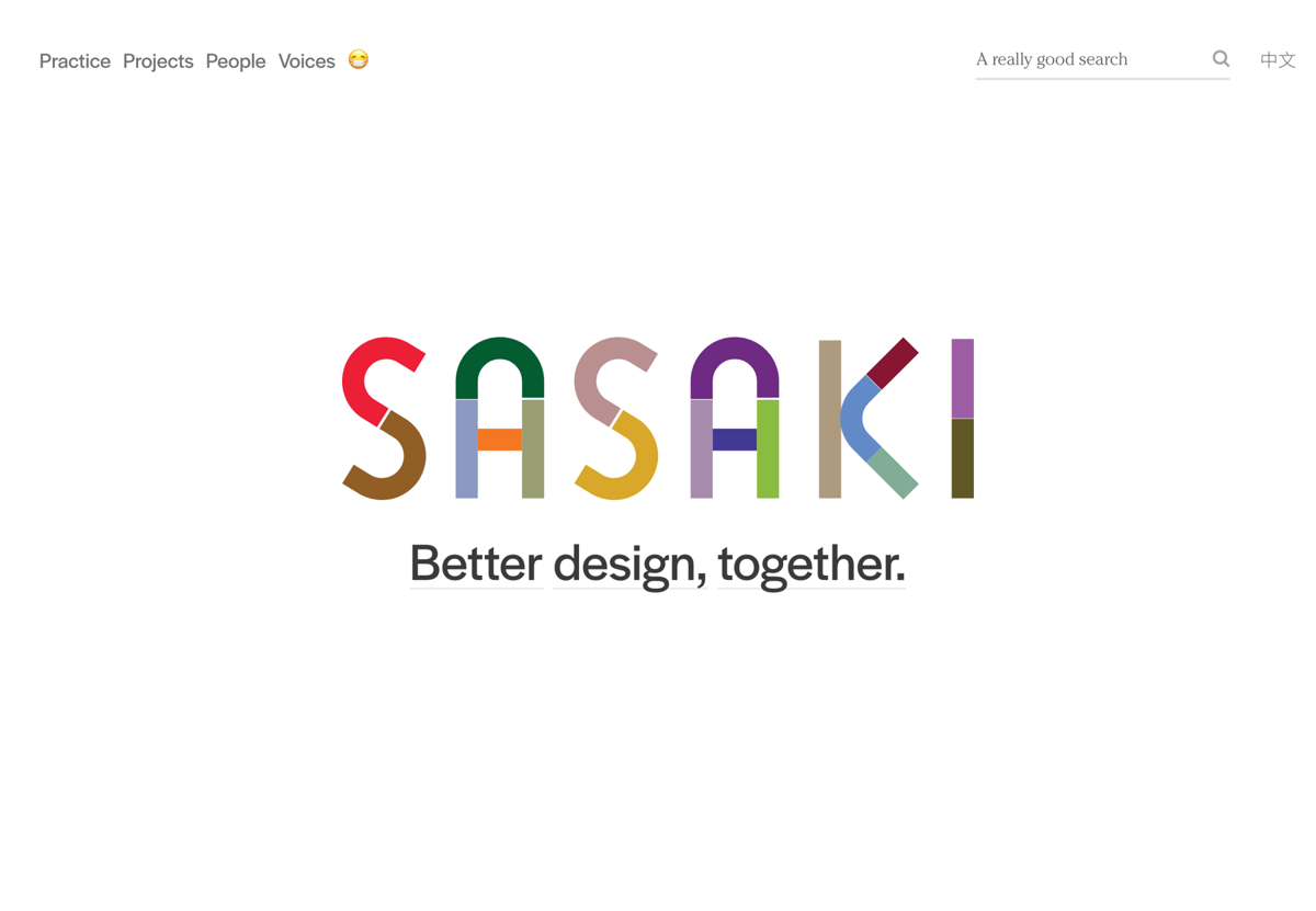 Screenshot of Sasaki, from the white websites collection.