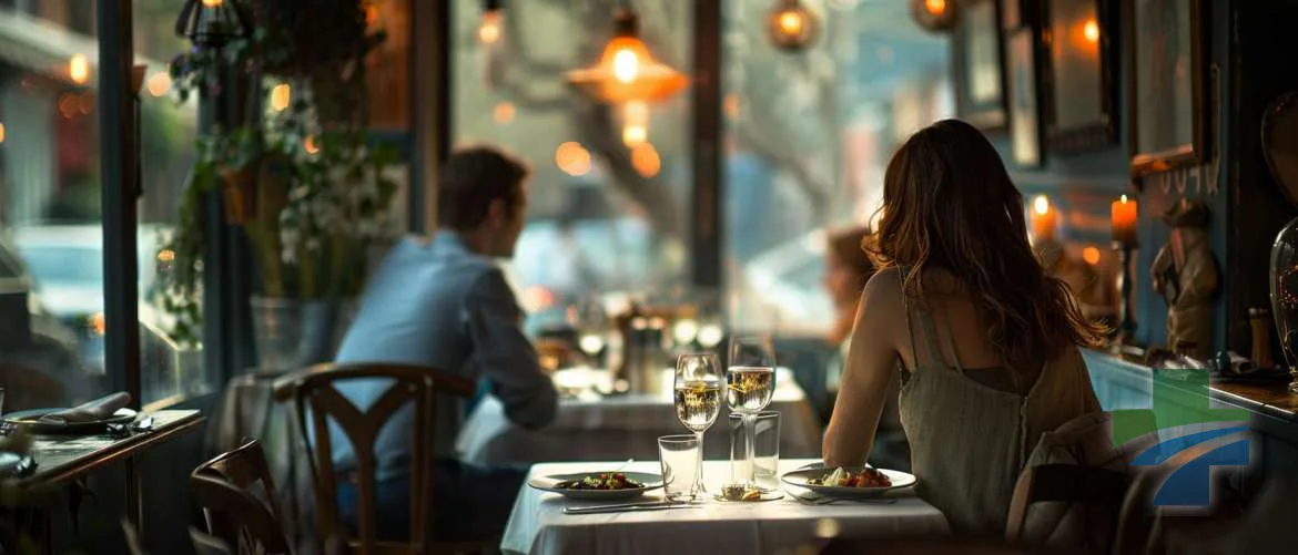 Elegantly presented dish in a cozy, dimly lit restaurant