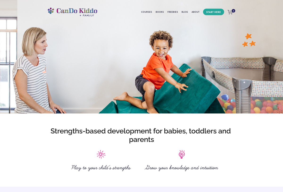 Screenshot of CanDo Kiddo, from the squarespace websites  collection.