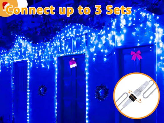 Features of Ollny's 720 leds multicolor icicle lights