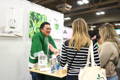 Founder Eijiro Tsukada talking to visitors at a matcha pop-up-up