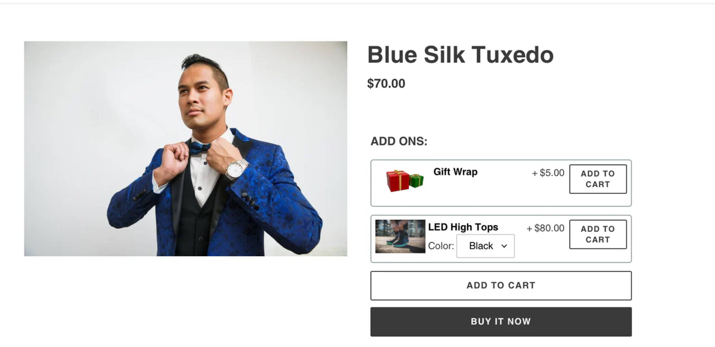 Add-ons upselling