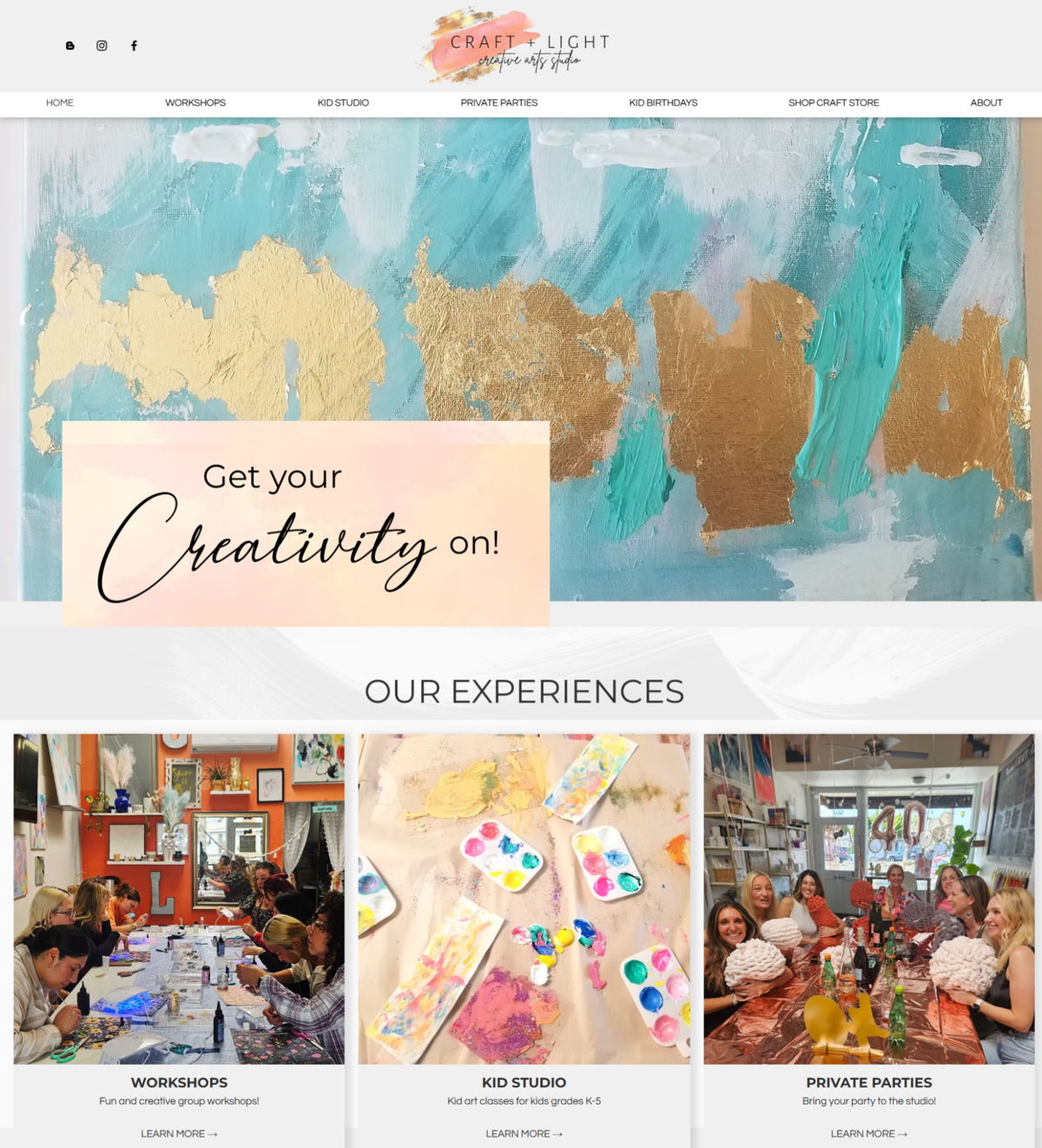 Screenshot of Craft and Light, from the workshop websites collection.