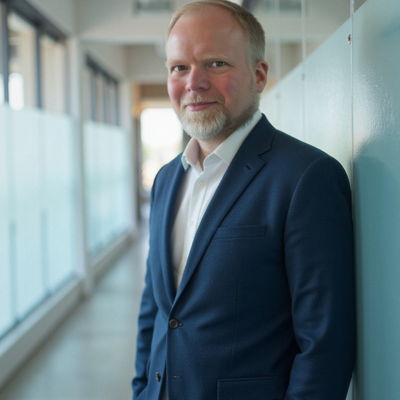 Photo generated by Secta Labs in style of Frosted Glass Executive Portraits