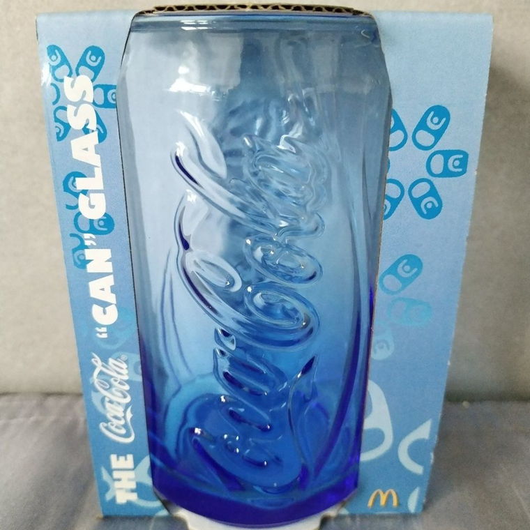 2008 McDonald's Coca Cola The "Can" Glas Dose Blau