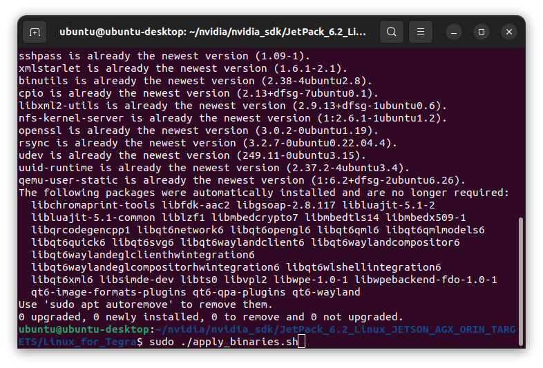 Apply binaries