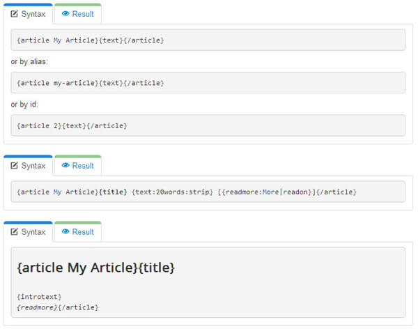 Articles Anywhere - вставка статей в любое место в Joomla