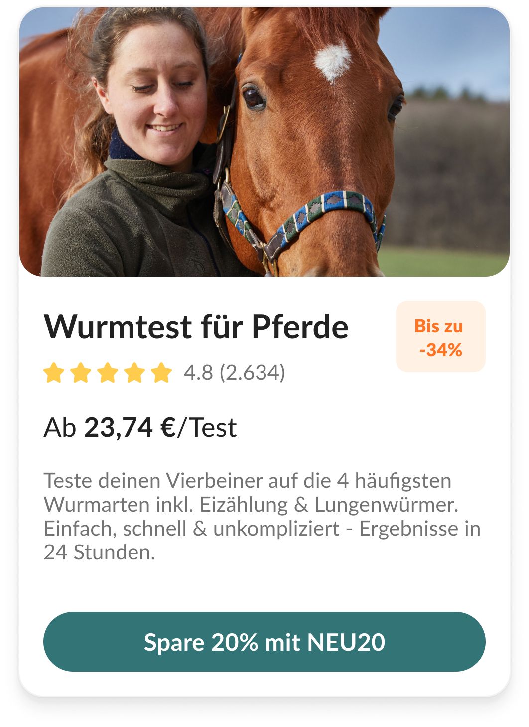 Wurmtest für Pferde