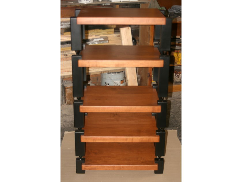 Timbernation   Maple   Stack Rack  Teak stain  with black post