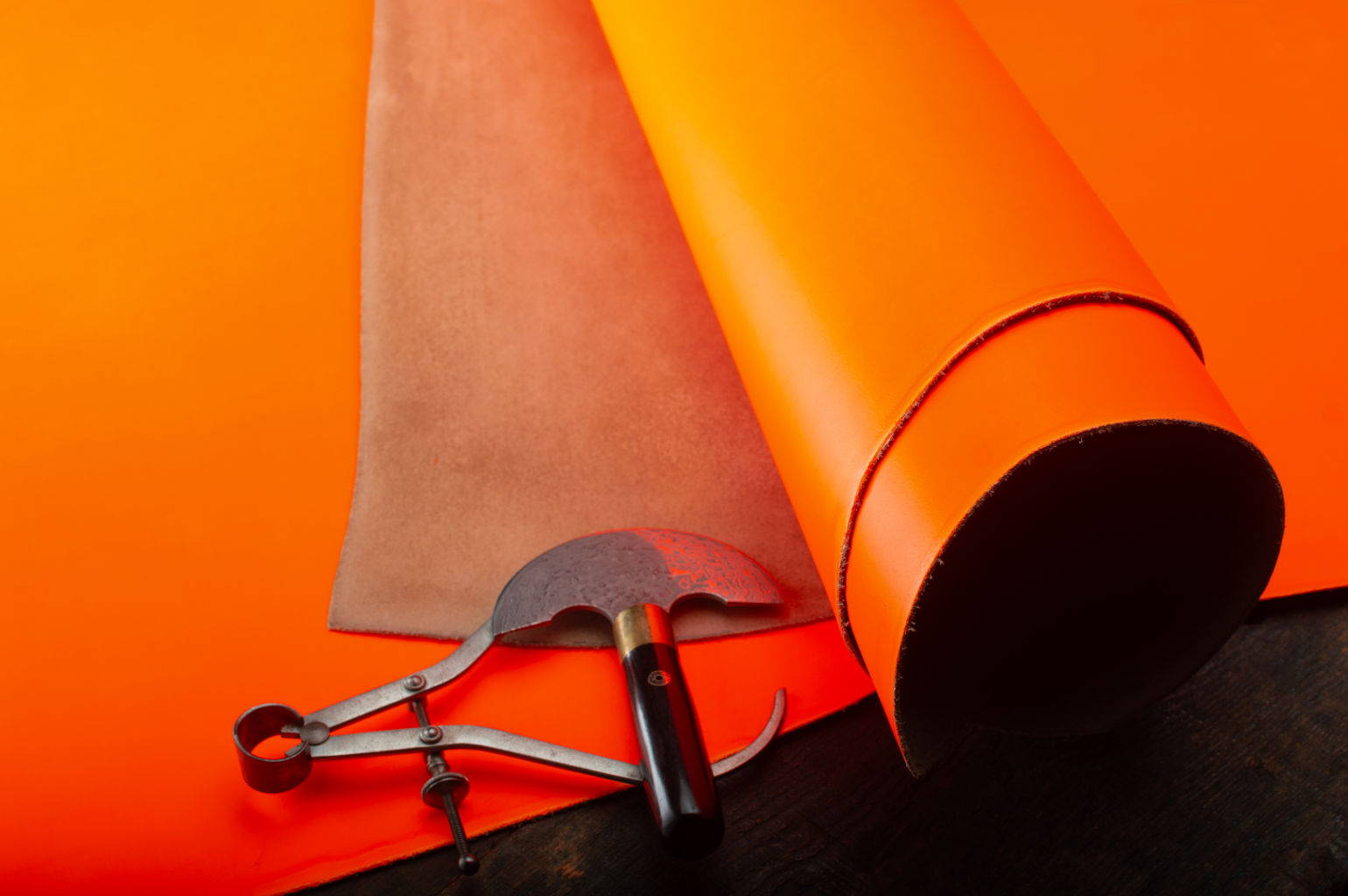 A photo of Neon Orange Leather