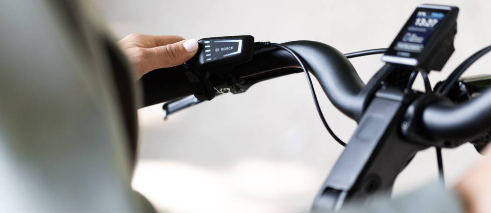 Close up of Bosch controller on electric bike