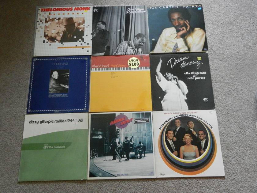 9 Jazz LP lot Gillespie Peterson Ahmad Jamal - Thelonious Monk FITZGERALD Carter All Mint/sealed