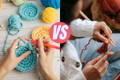 difference between knitting and crocheting
