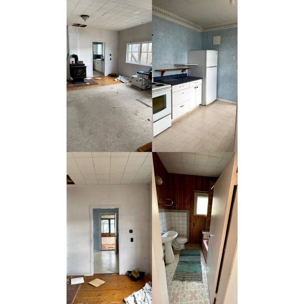Before and after photos of the renovation project