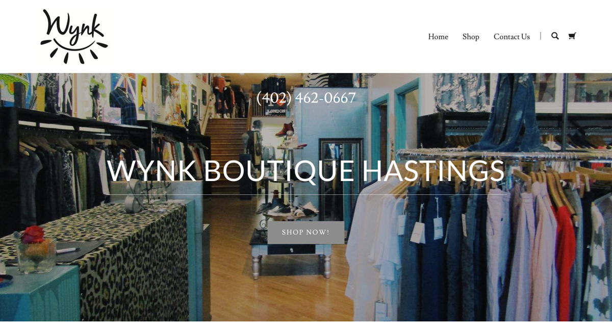 Screenshot of Wynk Boutique Hastings, from the godaddy websites collection.