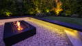 Subtle LED strip lighting and garden illumination create a calm outdoor seating atmosphere in Scoresby VIC by Havit.